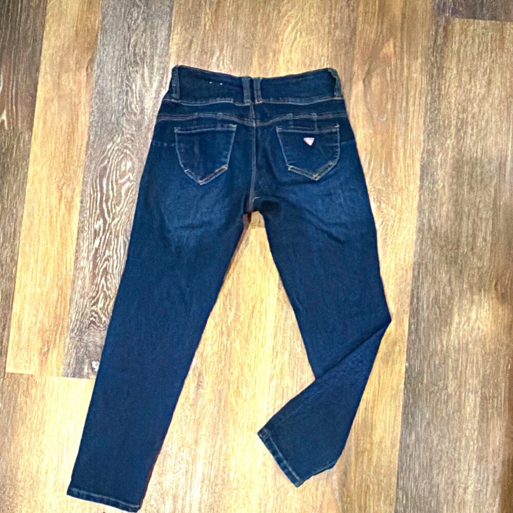 GUESS Women’s Mid-Rise Skinny Jeans Blue Dark Wash Stretch Denim 5-Pocket